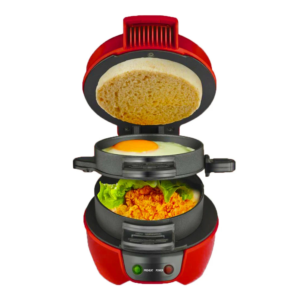 All-in-One Breakfast Maker โ Sandwich, Burger & Egg Cooker with Non-Stick Surface